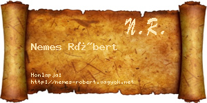 Nemes Róbert névjegykártya